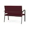 Lesro Newport 2 Seat Tandem Seating Metal Frame No Center Arms, Bronze, OH Wine Upholstery NP1501 - alternate 3